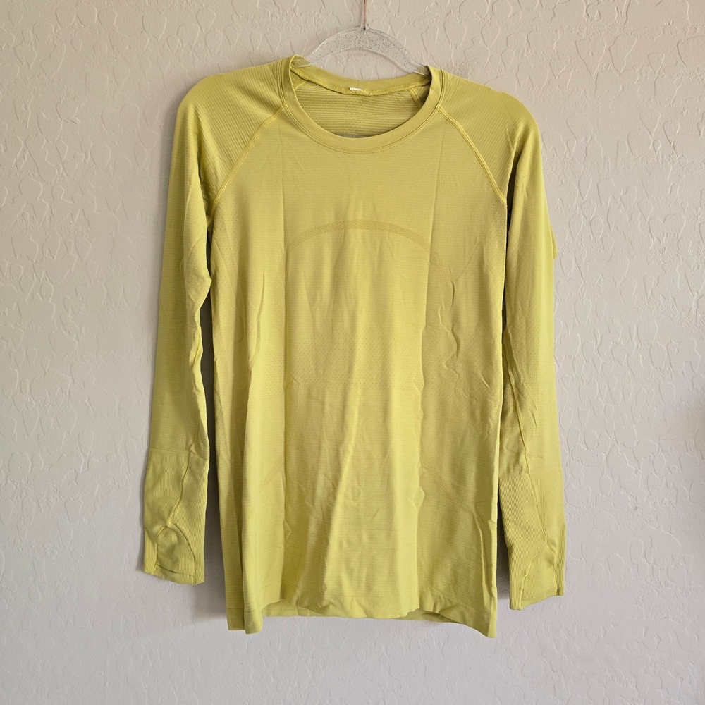 Lululemon Swift Tech 2.0 Long Sleeve Shirt Size 8 Yellow